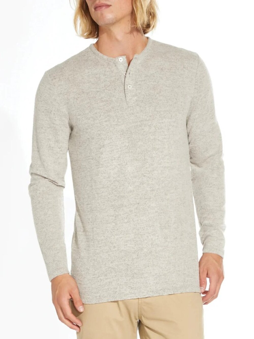 Civil Society Heather Beige Brushed Henley
